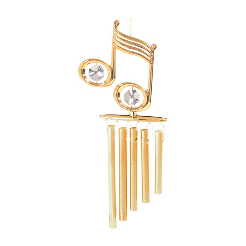 24K Gold Double Musical Note Wind Chime