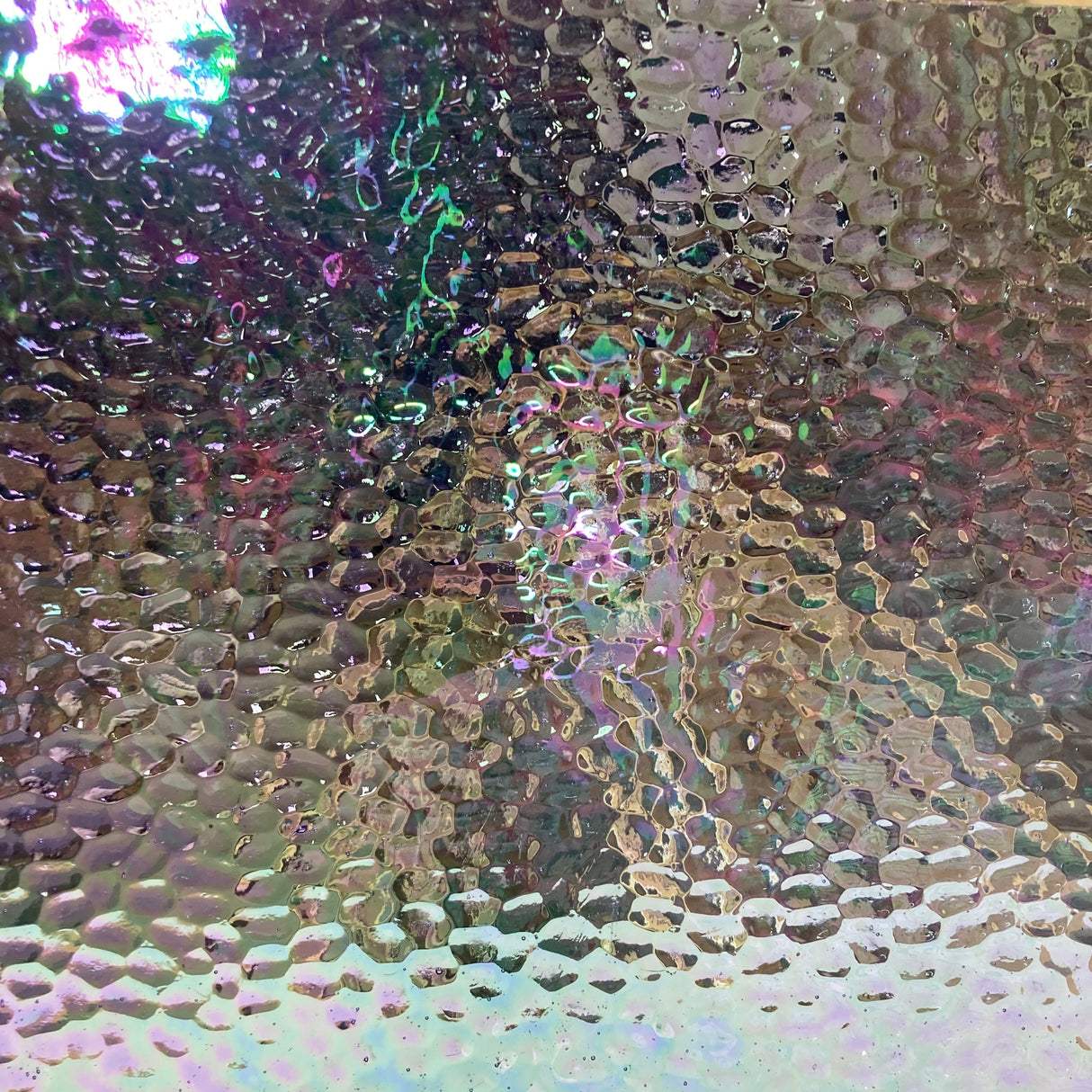 Pale Blue Hammered Iridescent