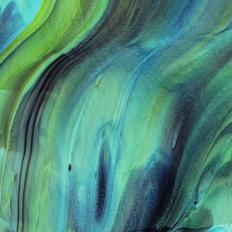 peacock feather glass closeup