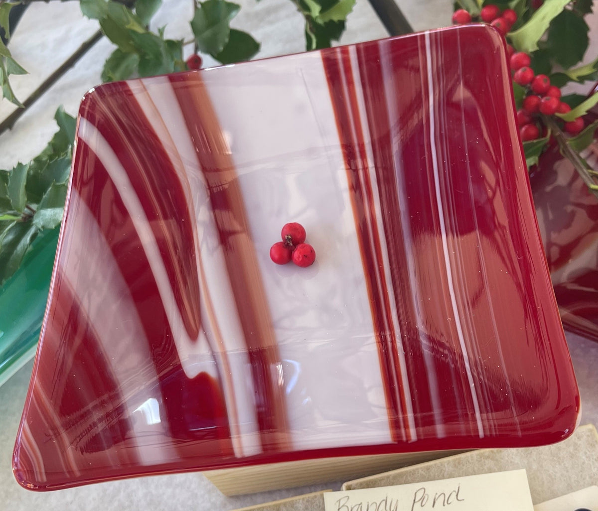 Red White Dish 6x6"