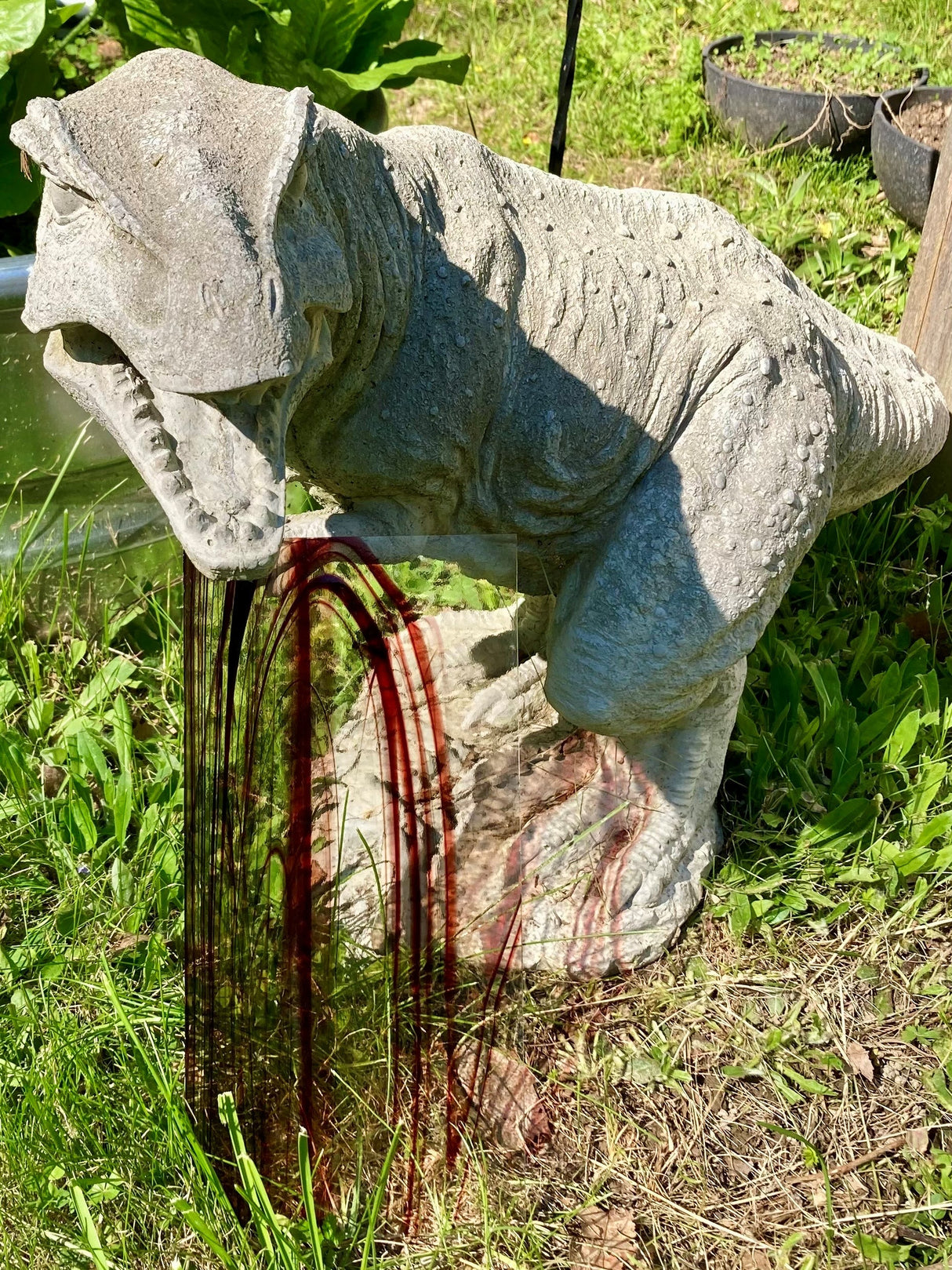 Burgundy and Clear Baroque glass