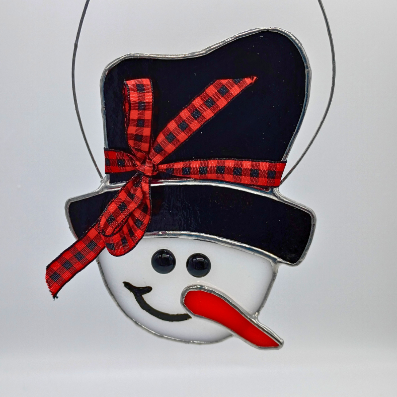 stained glass snowman
