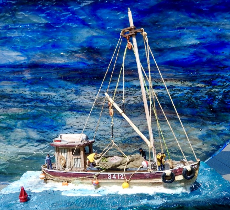 Amber with Blue, Red, Green and White Granite