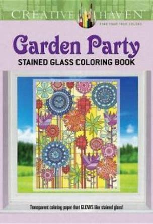 Book Coloring Garden Party Stained Glass
