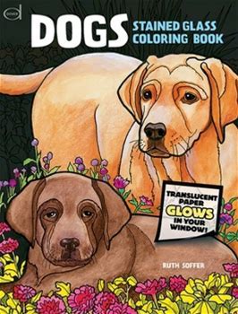 Book Coloring Dogs Stained Glass