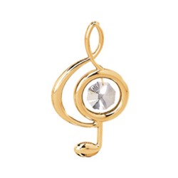 Crystal Swarovski in 24K Gold Plated Treble Clef Large