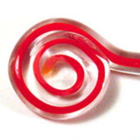 104 COE Rod  Effetre 224 Red/Crystal Filigrana - Stained Glass Express 