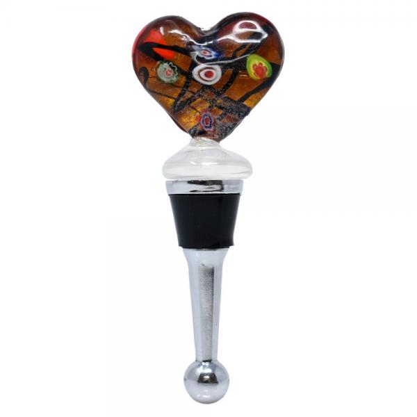 Bottle Stopper Millefiore Heart