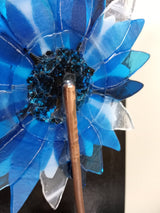 1/8" copper tube glued to back of fused glass flower