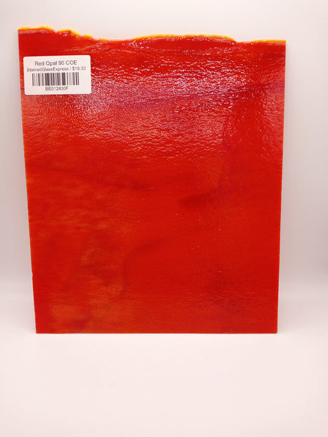 bullseye red opal glass before firing