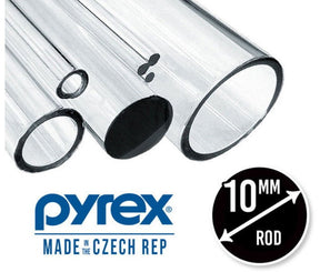 33 COE Rod round Clear Pyrex 10mm - Stained Glass Express 