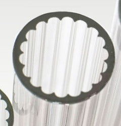 33 COE Tube Clear 50mm Scalloped - Stained Glass Express 