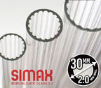 33 COE Tube Clear Simax 30mm Scalloped - Stained Glass Express 
