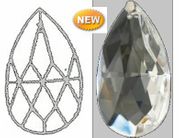 CRYSTAL, PEARSHAPE 50MM