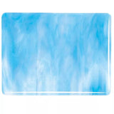 90 COE Clear, Turquoise Blue, White Double Rolled - Stained Glass Express 