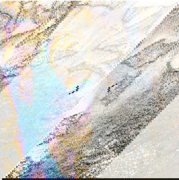 90 COE Clear w/ Clear Fractures Irid - Stained Glass Express 