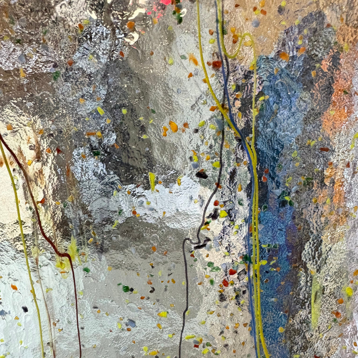 90 COE Clear with Mardi Gras Frit and Streamers