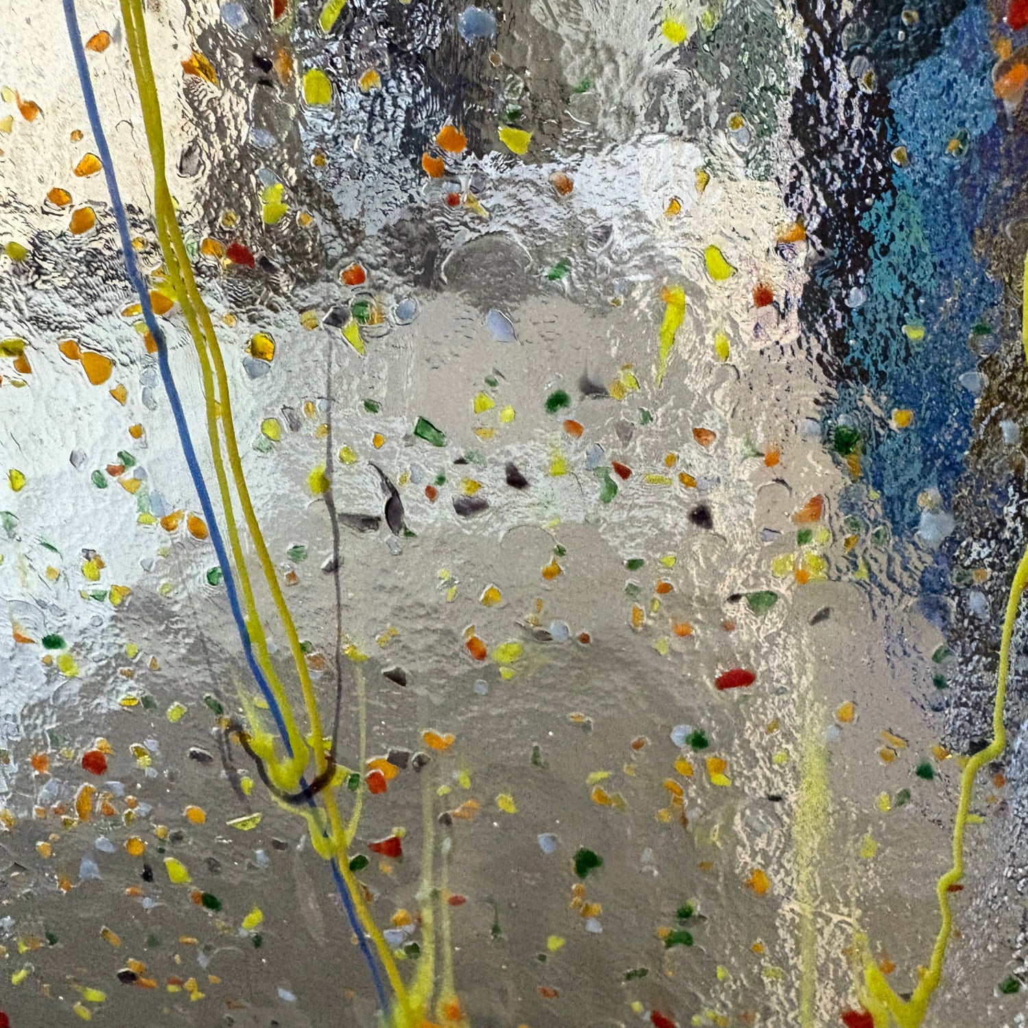 90 COE Clear with Mardi Gras Frit and Streamers