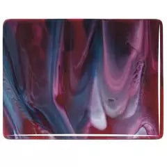 90 COE Cranberry Pink, Azure Blue, White Rip - Stained Glass Express 