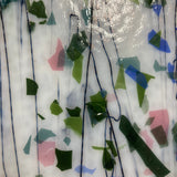 90 COE White w/ Multi Color Fractures, Black Streamers