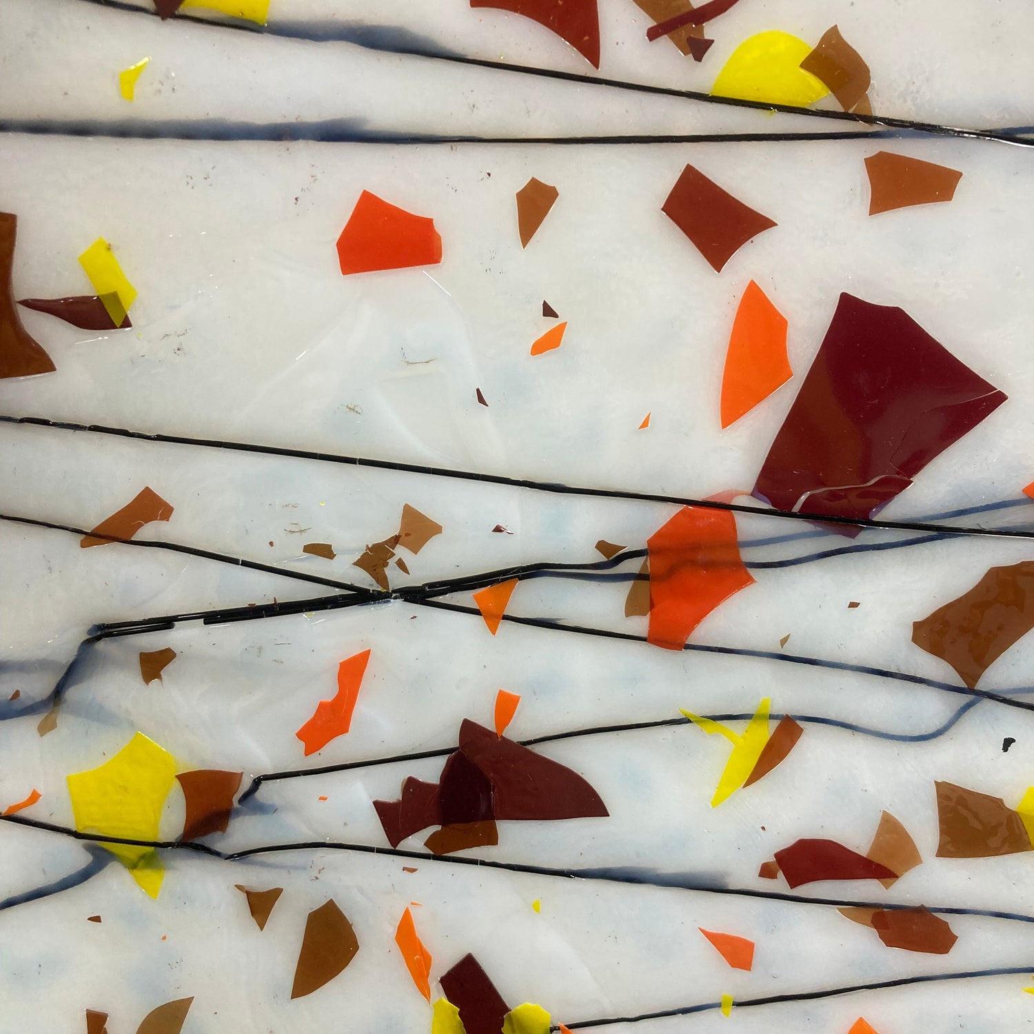 90 COE White w/ Orange, Yellow, Red Fractures and Black Streamers_5