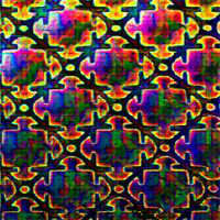 90 Coe Black under Mix Puzzle Dichroic - Stained Glass Express 
