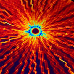 90 Coe Dichroic Black Under Candy Apple Red - Stained Glass Express 