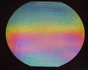 90 Coe Dichroic Black Under Rainbow Squares - Stained Glass Express 