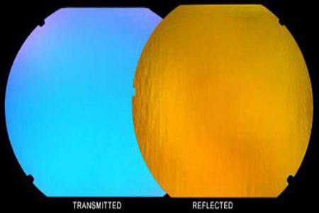 90 Coe Dichroic Clear Under Cyan and Copper - Stained Glass Express 