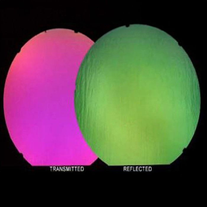 90 Coe Dichroic Clear Under Magenta and Green - Stained Glass Express 