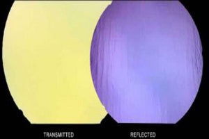 90 Coe Dichroic Clear Under Yellow and Purple - Stained Glass Express 