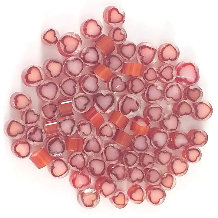 90 Coe Hearts Millefiori - Stained Glass Express 