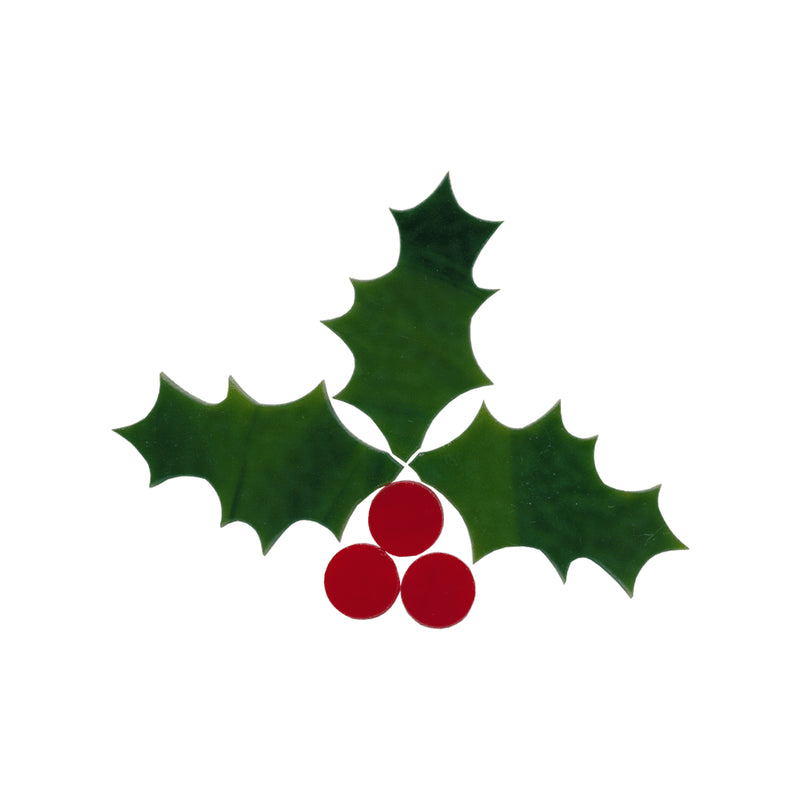 90 Coe Precut Large Holly Berry Dark Green - Stained Glass Express 