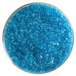 90 Frit Transparent Medium Turquoise Blue - Stained Glass Express 