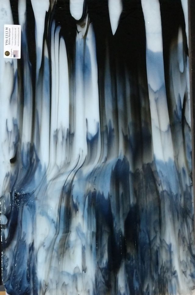 96 Black White Zebra Opal - Stained Glass Express 