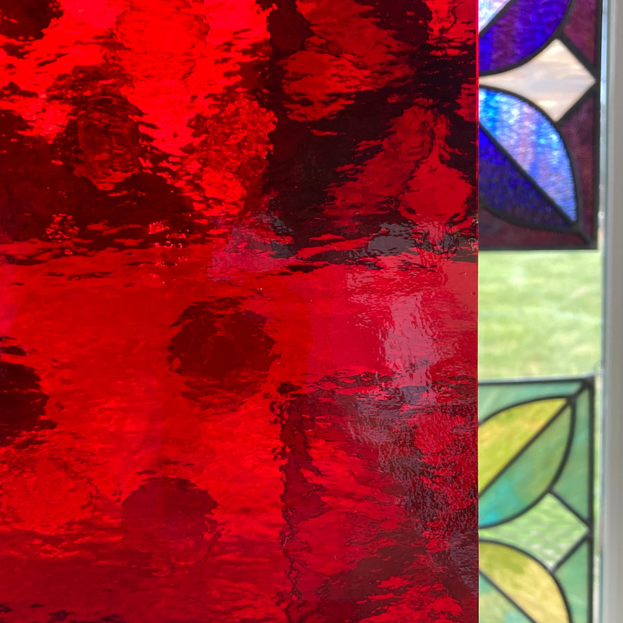 Oceanside Cherry Red Rough Rolled Fusible Glass – Stained Glass Express