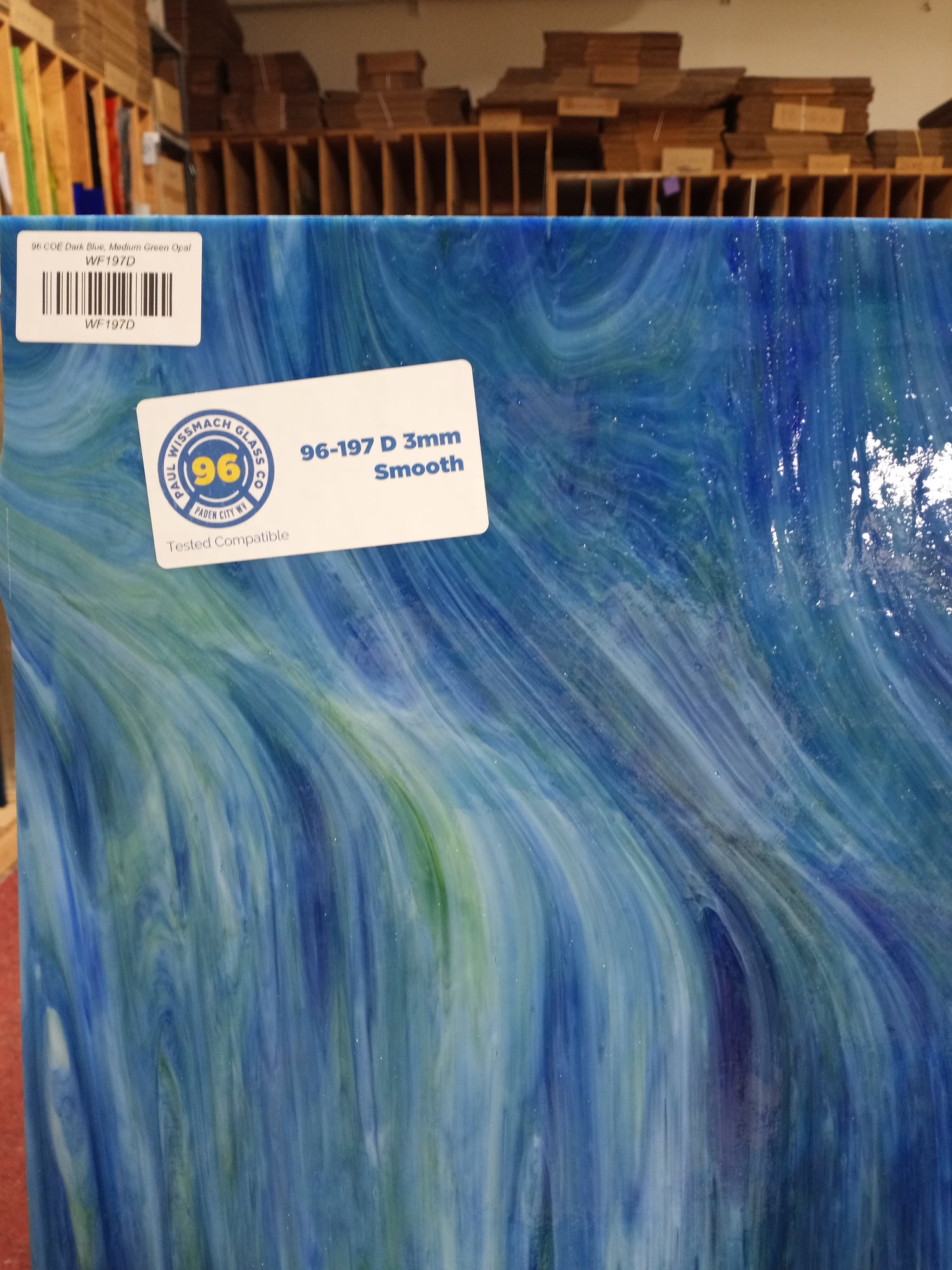 96 COE Dark Blue, Medium Green Opal