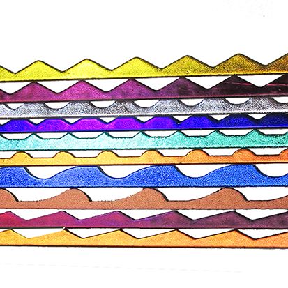 96 COE Dichroic Firestrip Primary on Black Border