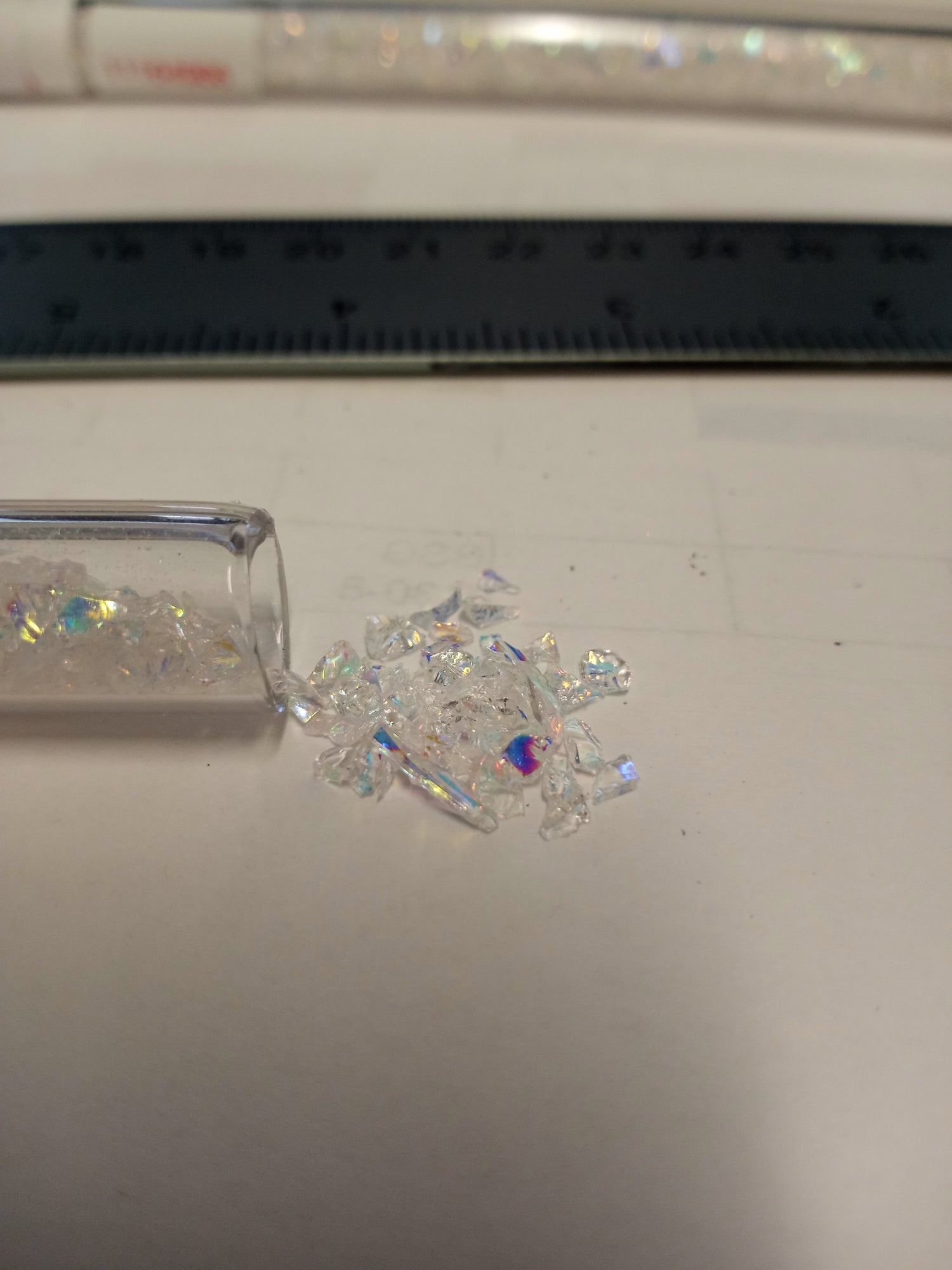 96 COE Dichroic Frit Flakes Rainbow on Clear