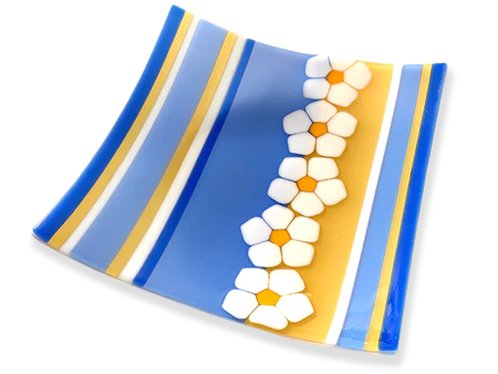 96 COE Hydrangea Blue Opal - Stained Glass Express 