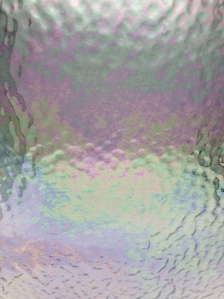 96 COE Iridescent Clear Hammered - Stained Glass Express 