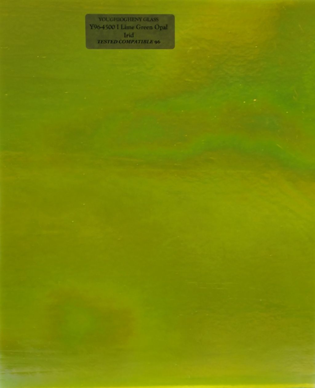 96 COE Lime Green Opal Irid - Stained Glass Express 