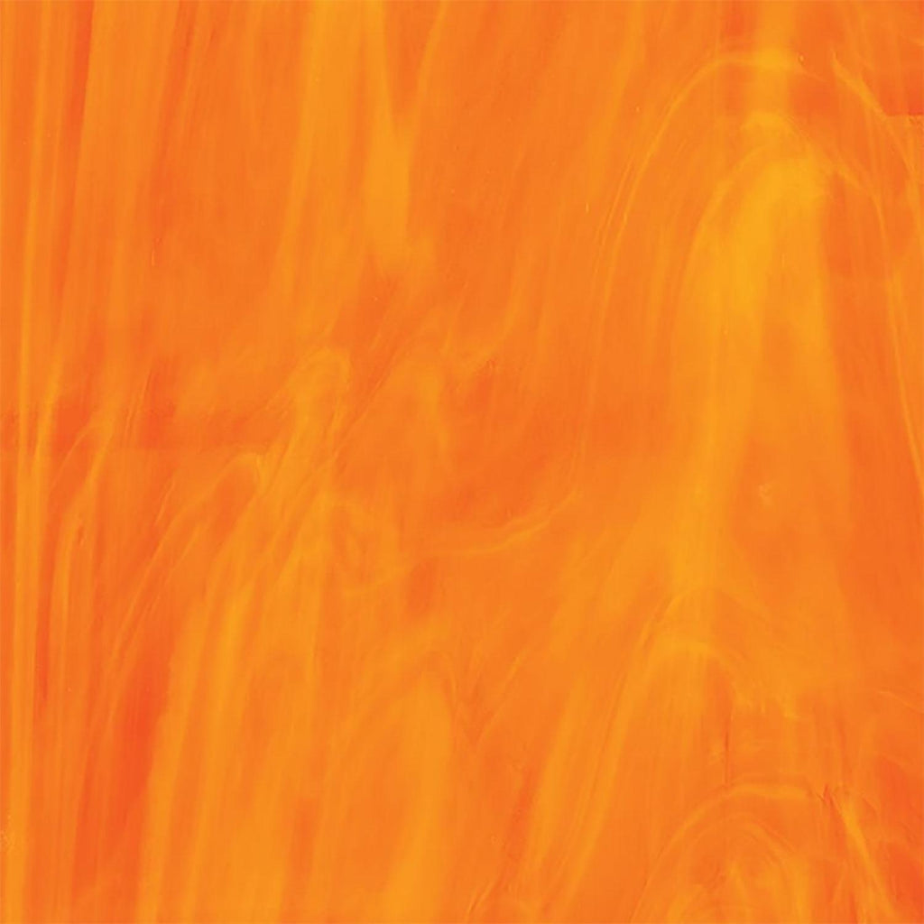 96 COE Orange and White Wispy - Stained Glass Express 