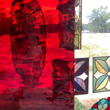 96 COE Ruby Red with Amber Streaky Waterglass_3