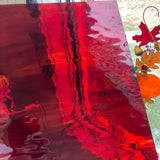 96 COE Ruby Red with Amber Streaky Waterglass_7