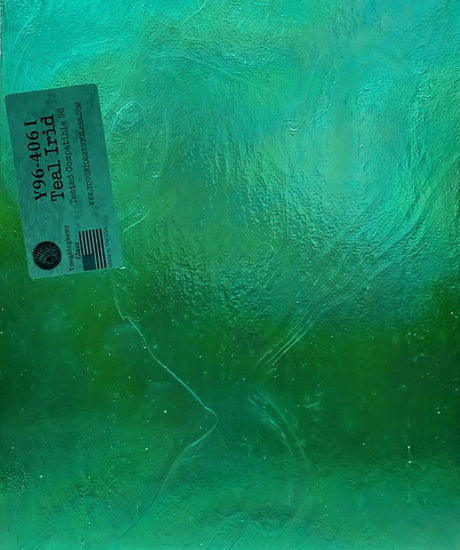 96 COE Teal Cathedral Irid - Stained Glass Express 