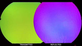 96 COE Thin Dichroic Clear Under Green/Magenta Blue - Stained Glass Express 