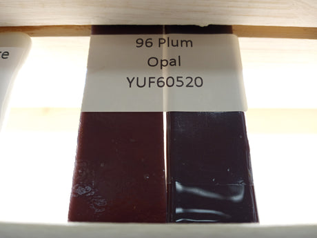 96 COE plum opal samples