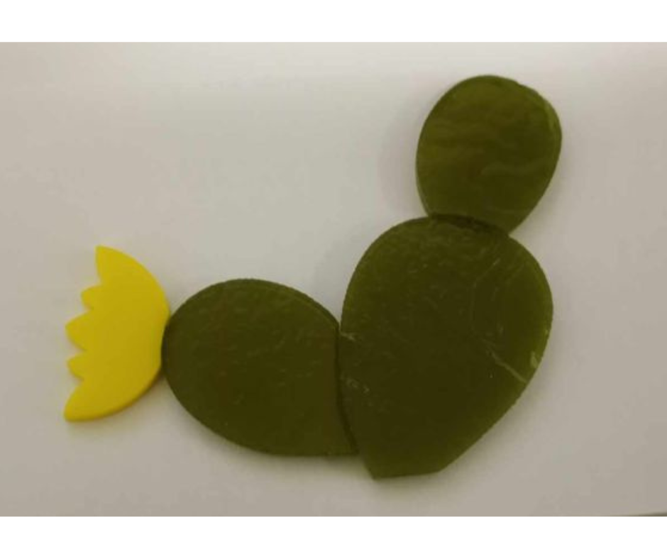 96 Coe Precut Cactus with Yellow Flower Green - Stained Glass Express 