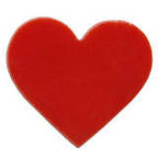 96 Coe Precut Heart Opal Red - Stained Glass Express 